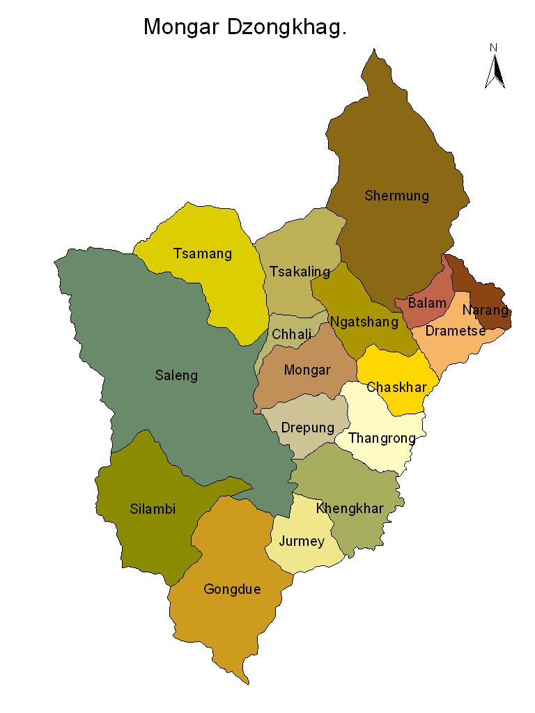 Dzongkhag map