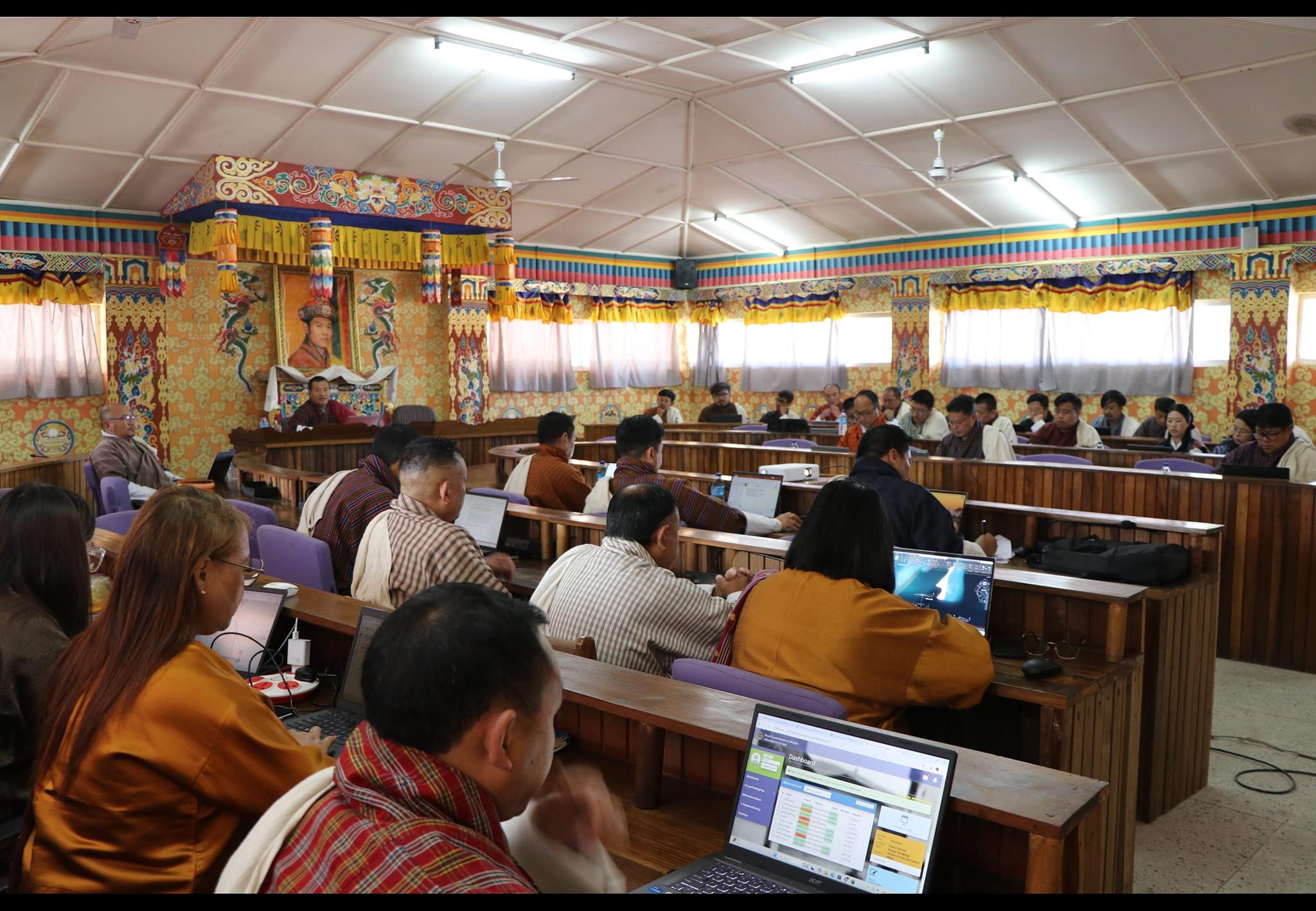 haired by the Dasho Dzongdag, the midterm budget review meeting was held at the new DT hall to review and provide updates on the financial activities and plans for the year 2024-2025.